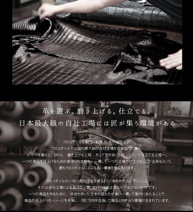 【池田工芸】日本最大のクロコダイル専門店が贈るCrocodile Tote Bag（クロコダイル　トートバッグ）5082