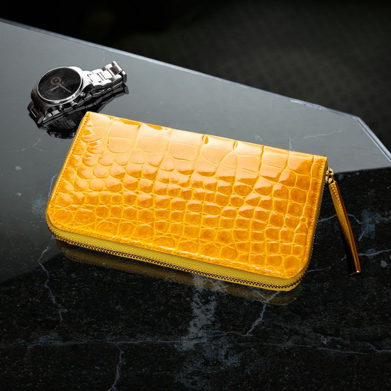 戌年におすすめの厄除け、開運財布は、池田工芸のクロコダイル財布 イエローダイヤモンド