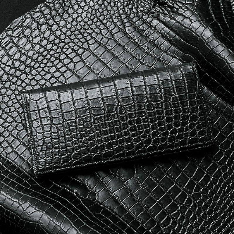 無双クロコダイル、長財布、札入れ、薄型、マットブラック 楽天市場】財布 クロコダイル 長財布 メンズ ブランド 日本製 ササマチ